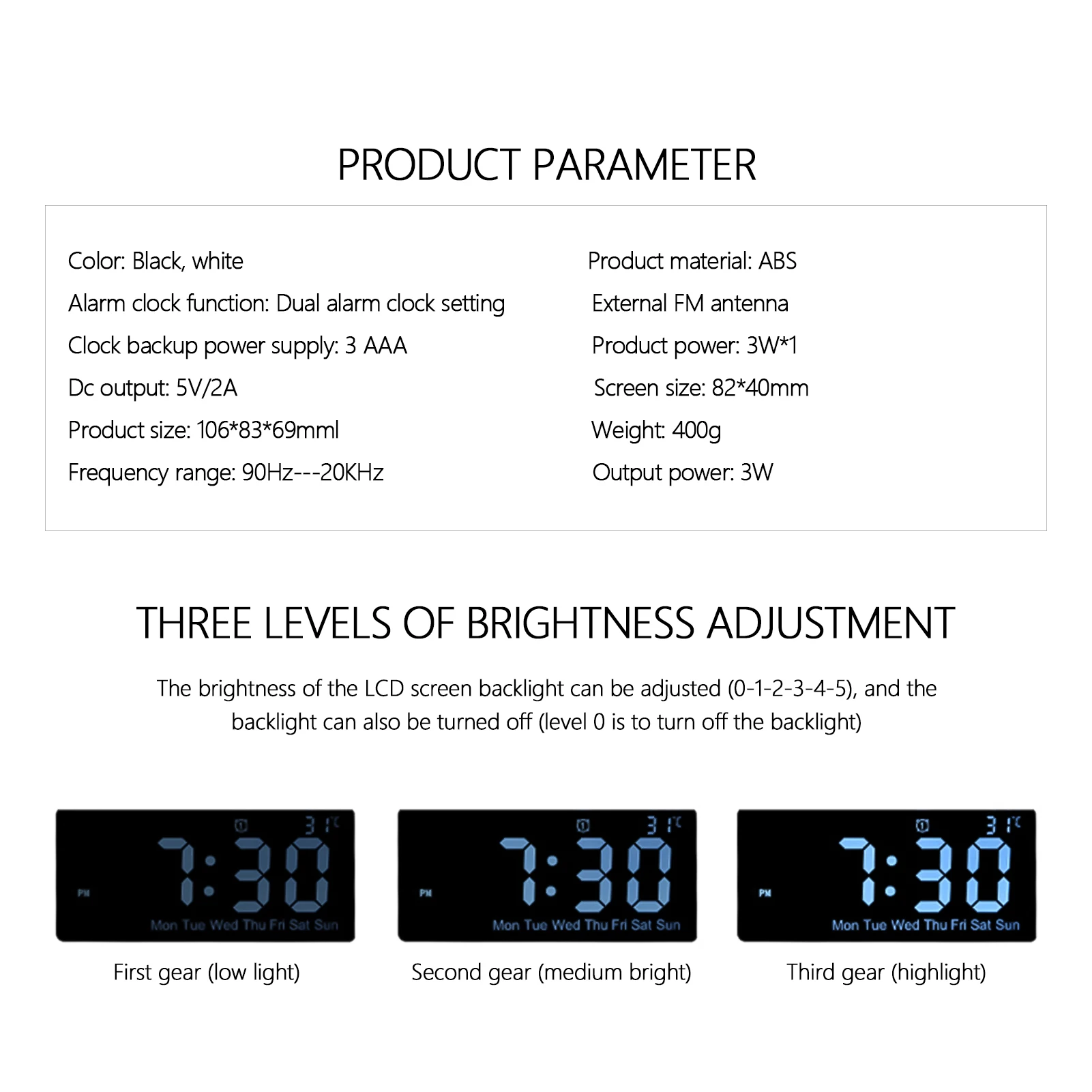 

Digital Alarm Clock LED Mirror Clock Multifunction Snooze Display Time Night LCD Light Table Desktop Reloj Despertador USB Cable