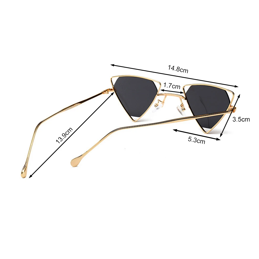 

Fashion Metal Triangle Frame Sunglasses Women Men Punk Style Eyeglasses Street Travel Eyewear UV Protection