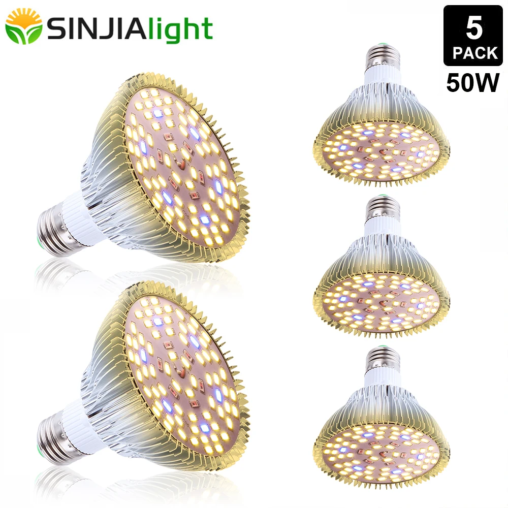 

5pcs/lot 50W 78 LED Plant Lamps Grow Light Full Spectrum Warm Phytolamp Fito Growing Bulb for Indoor Plants Growbox