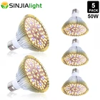 Лампа светодиодная полного спектра для выращивания растений, 50 Вт, 78 светодиодов, 8 шт.лот