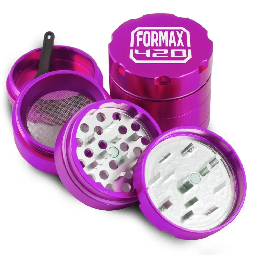 

Formax420 40mm/1.5 Inch 4 Parts CNC Aluminum Herb Grinder With Pollen Catcher& Free Scraper&Logo