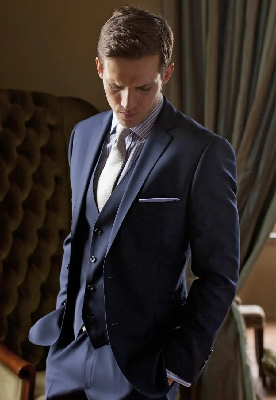 

2020 Casual Men's Suit Wedding Groom Costume Dinner Dress For Men Slim Jacket Pants Vest 3Pieces Set Business Tuxedo Men Suit