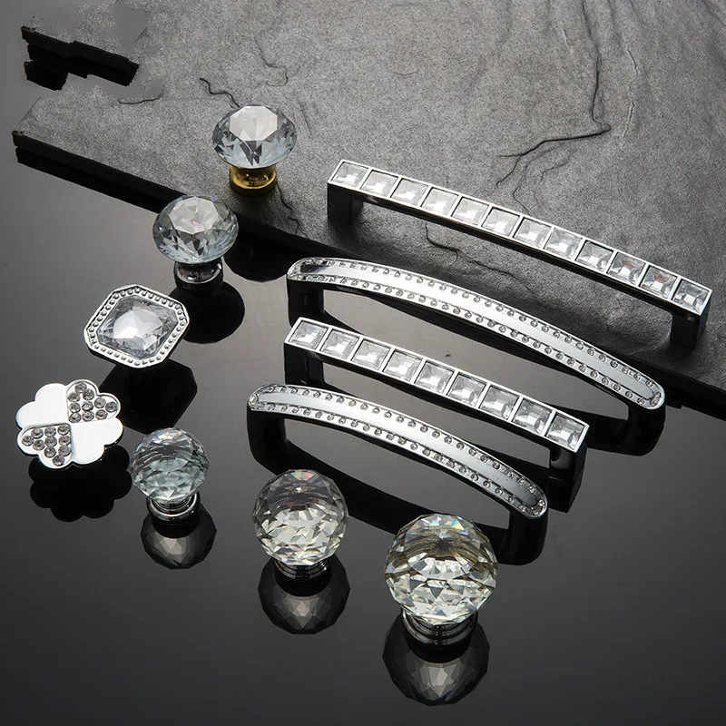 Современные и суженные ручки двери алмазные наборы с одним отверстием для