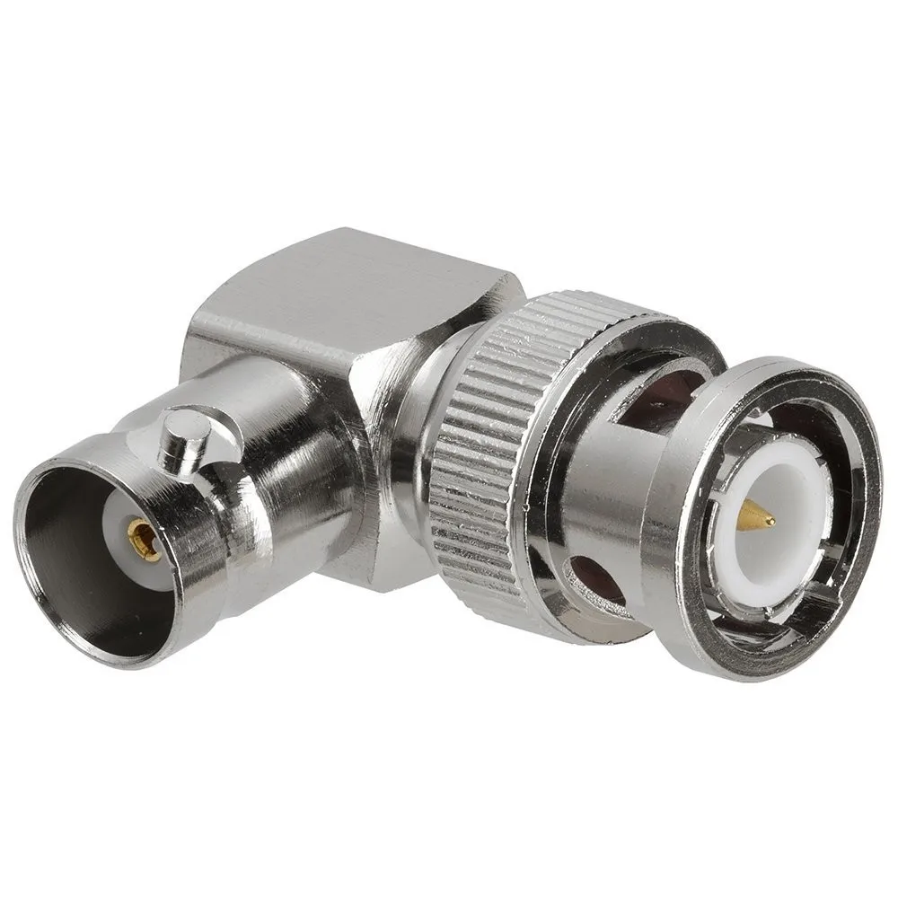 

10pcs/lot Right angle BNC plug male to BNC female jack connector right angle M/F Adapter Connector CCTV Terminals