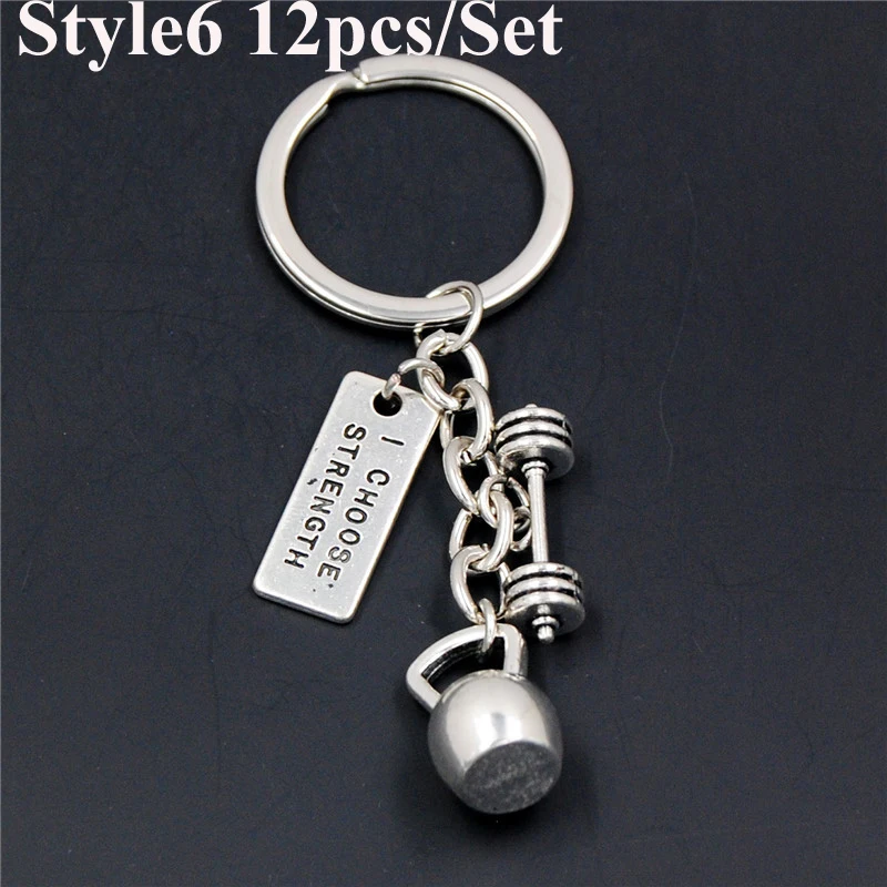 

Naomy&ZP 12 Pcs/Set 7 Styles Car Keychain Charm Bag Pendant Accessories Men Women Metal Key Ring Party Gift Fashion Jewelry