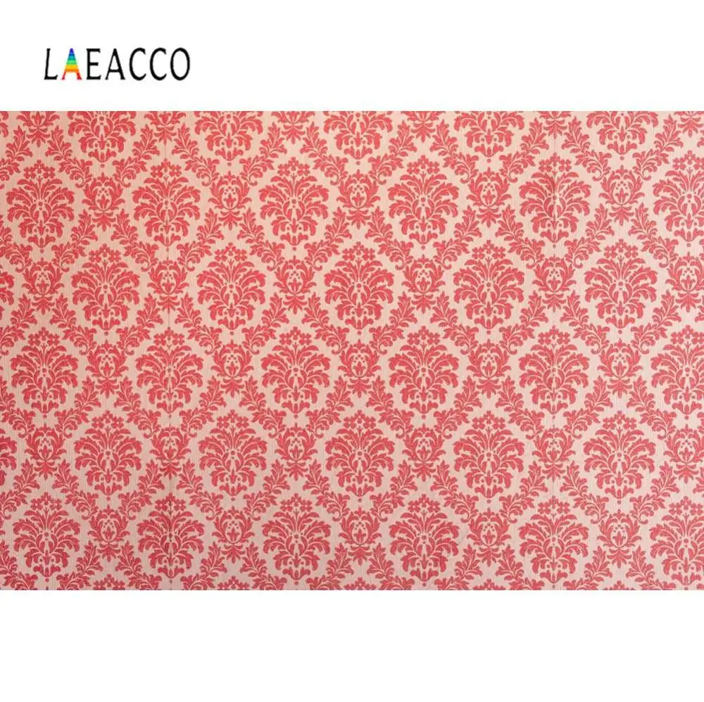 

Laeacco фотография Фон красные Винтажные Цветы Дамаск домашний декор бесшовный узор фото фон