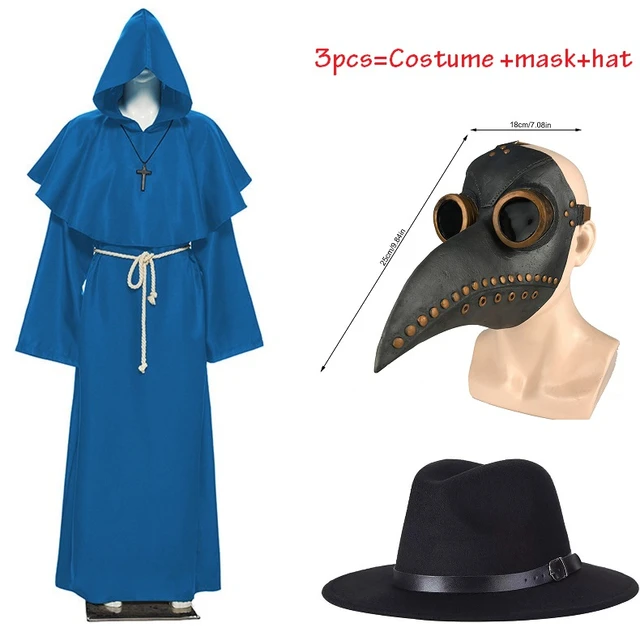 Halloween Medieval Hooded Robe plague 
