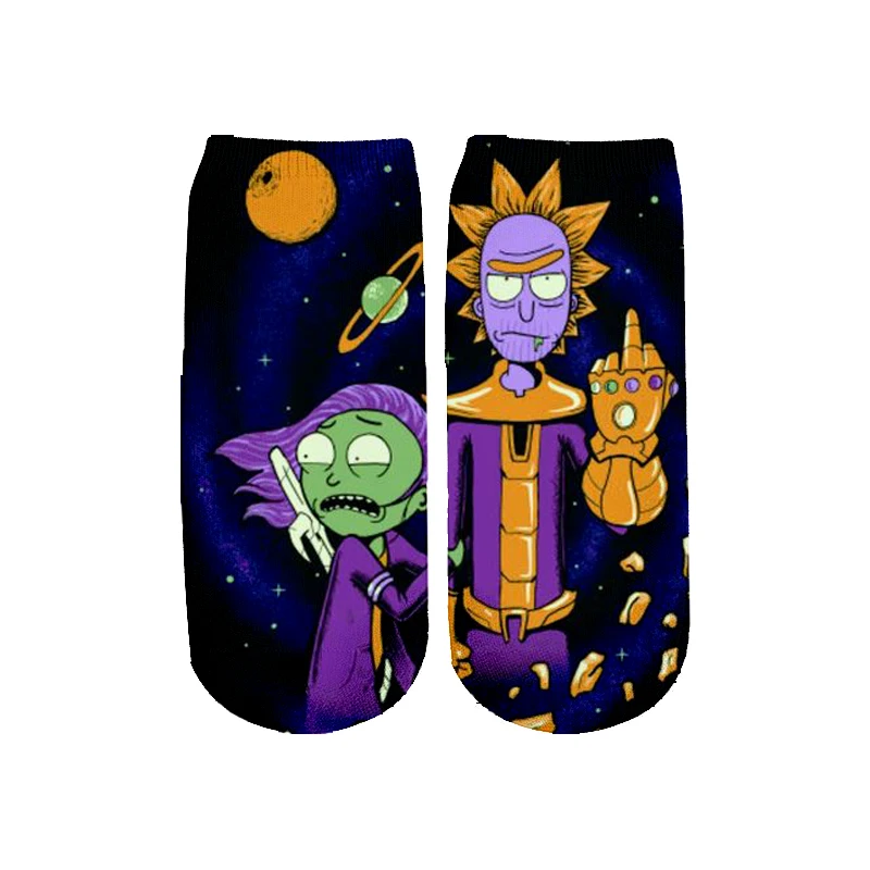 Новейшие Rick and Morty 3D печатных мультфильм милые короткие носки для мужчин женщин harajuku корейские носки RS-011 - Цвет: 12