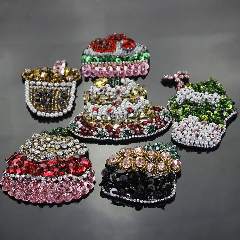 3D ручной работы нашивки со стразами и бисером льда стаканы для напитков