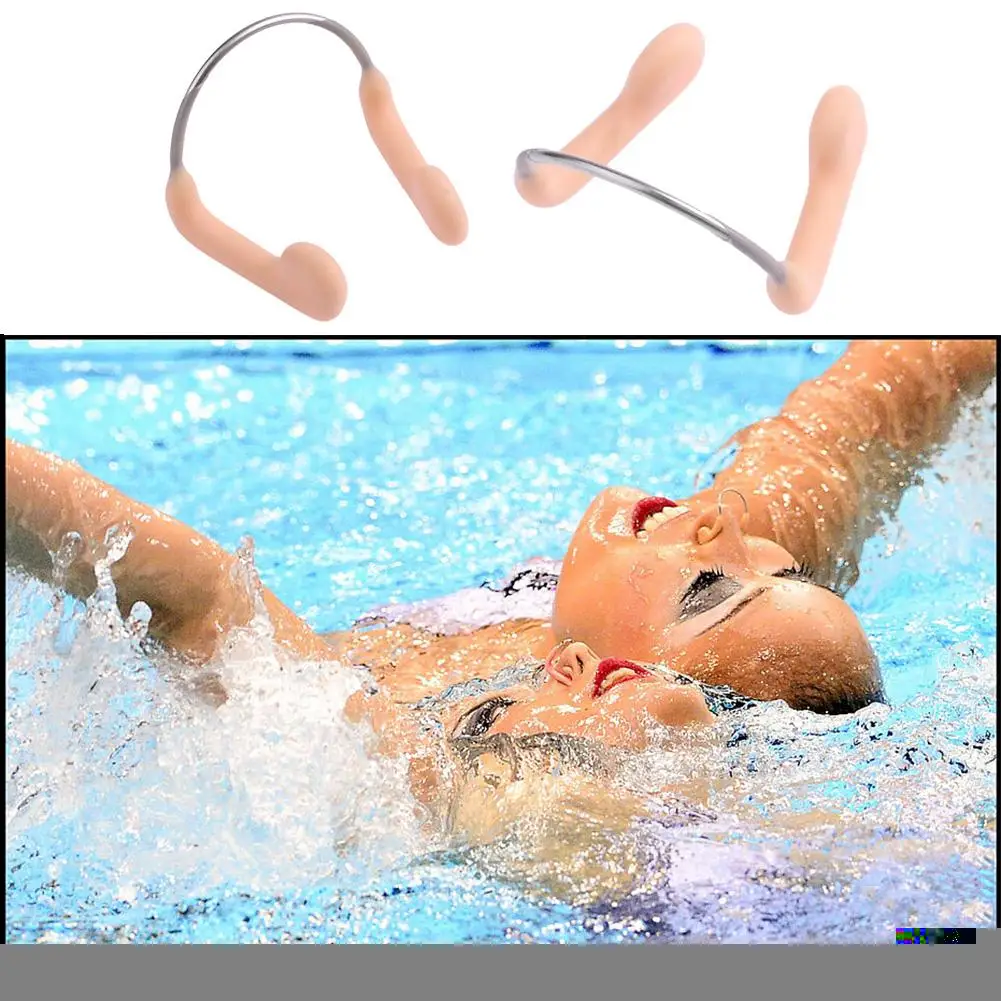 

Durable No-skid Soft Silicone Steel Wire Nose Clip for Swimming Diving Water Sports Swimming Nose Clip Skin Color 35 x 30 x20mm