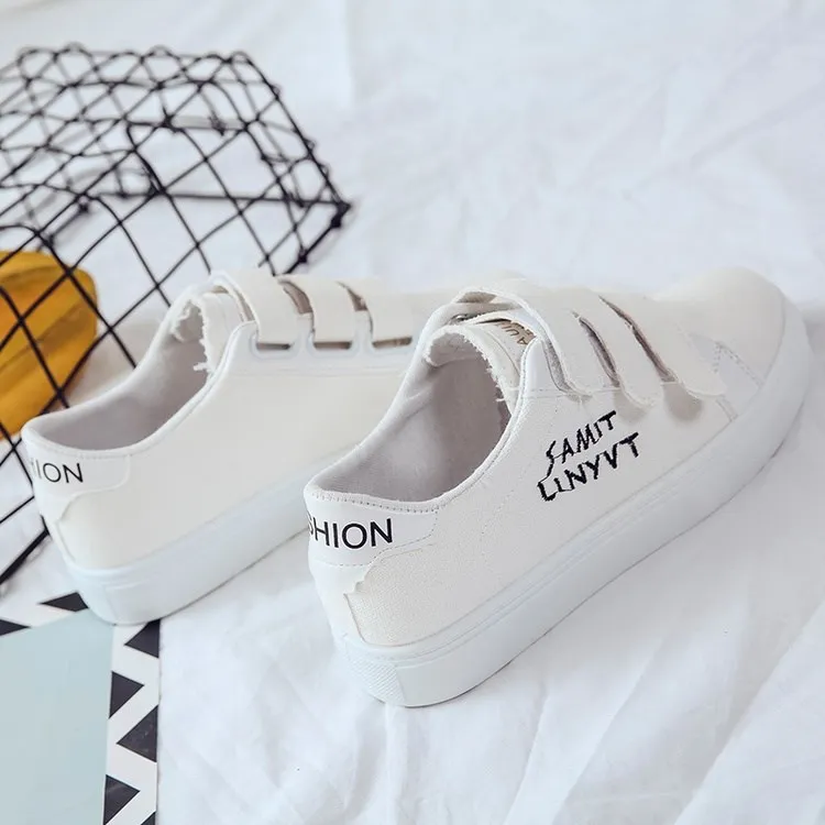 Модные Женская полотняная обувь с вышитыми буквами Повседневная на плоской