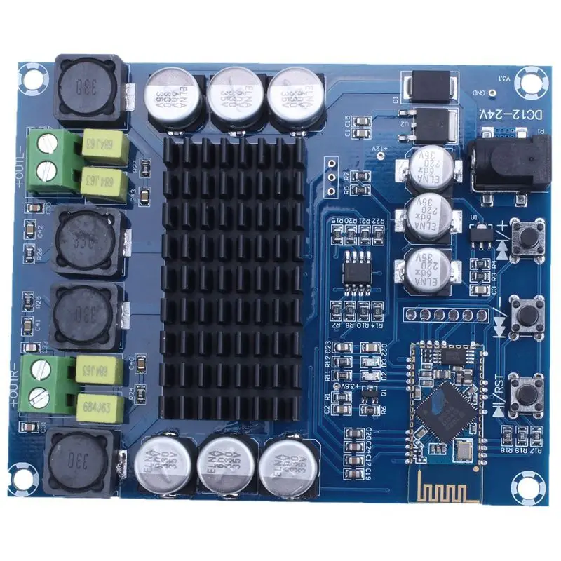 

Hot TTKK TPA3116D2 120W+120W Wireless Bluetooth 4.0 Audio Receiver Digital Amplifier Board
