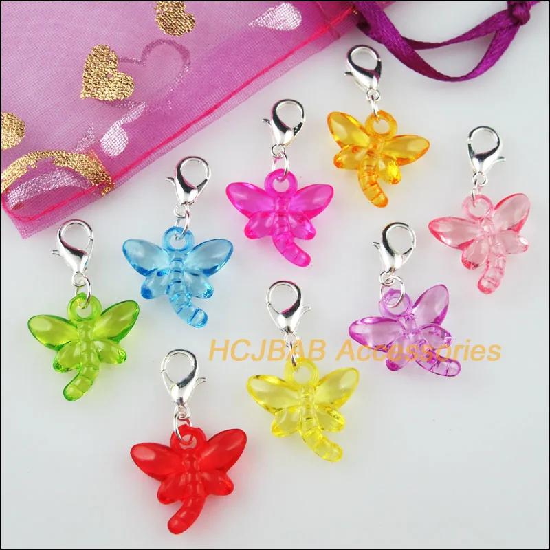 Модные посеребренные Смешанные акриловые соединительные застежки в виде