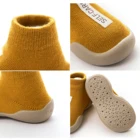 Детские носки для пола, детские Нескользящие вязаные носки из силикона с буквами, теплая Домашняя обувь, удобная обувь для отдыха, для малышей