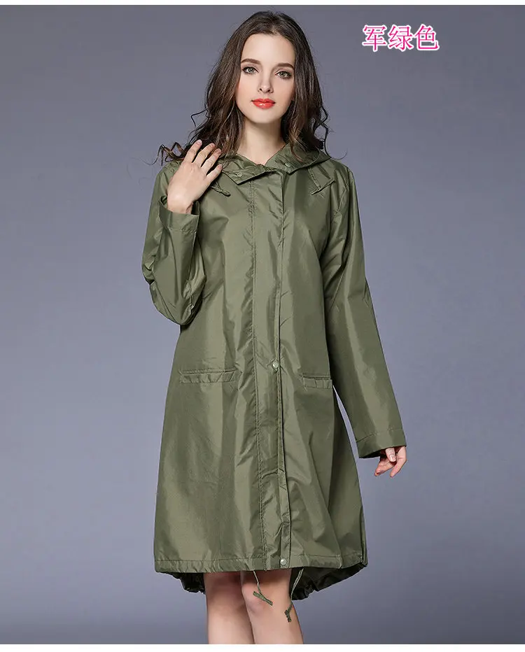 

Hiking Waterproof Raincoat Ladies Camping Outdoor Motorcycle Hood Rain Coat Long Fishing Veste Cuir Femme Raining Coat EA60YY