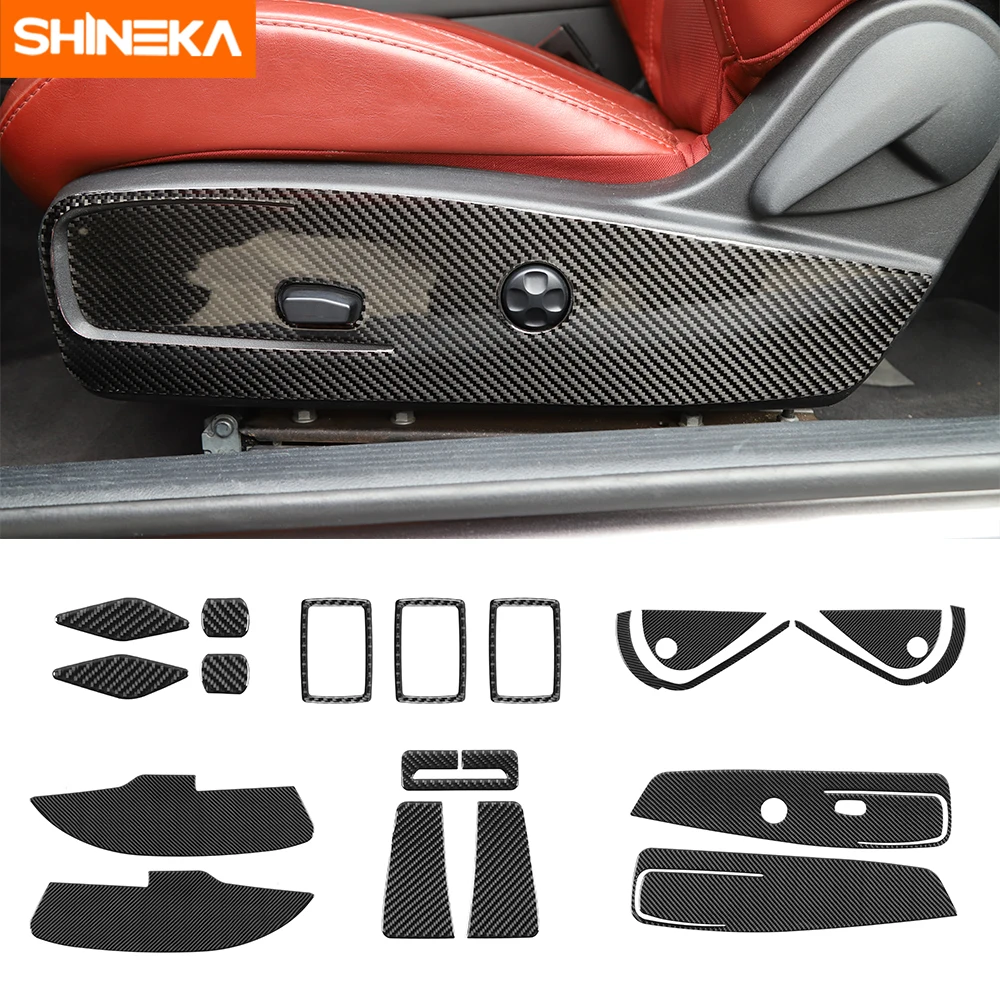 

Carbon Fiber Interior Mouldings For Dodge Challenger 2015+ Car Seat Door Center Control Decorative Sticker For Dodge Challenger