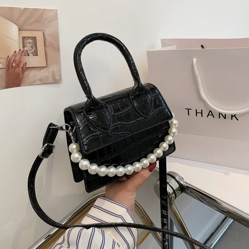 

Mini Small Square bag 2021 Fashion New Quality PU Leather Women's Handbag Crocodile pattern Chain Shoulder Messenger Bags