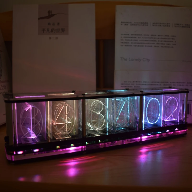 

Time Tube Glow Tube Quasi-glow Tube Clock LED Digital Full Color RGB Night Light Bar Atmosphere Clock Home Decoration Gift