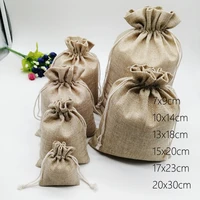 1000pcs jute bags gift drawstring pouch gift box packaging bags for gift linen bags jewelry display wedding sack burlap bag diy