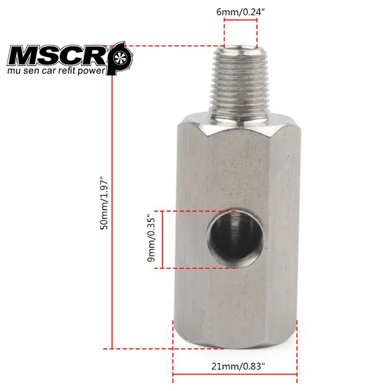 1/8 ''NPT масляный датчик давления тройник к NPT адаптеру турбо подачи манометр