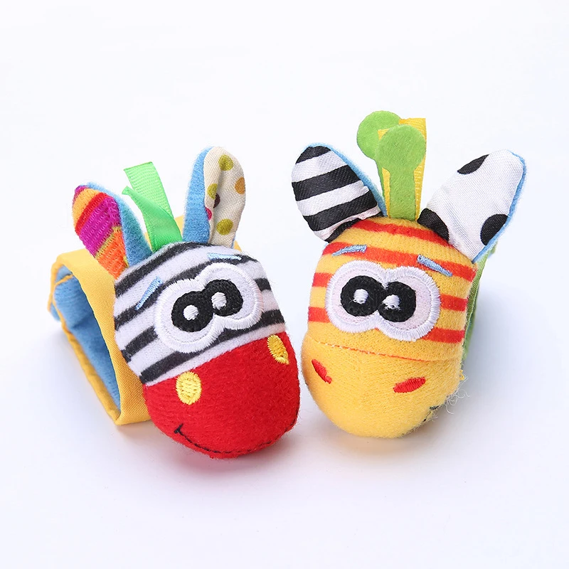 

2pcs Baby Cartoon Rattles Infant Newborn Baby Soft Plush Cute Animal Wrist Rattle Foot Socks Toy Special Offer Children Gifts