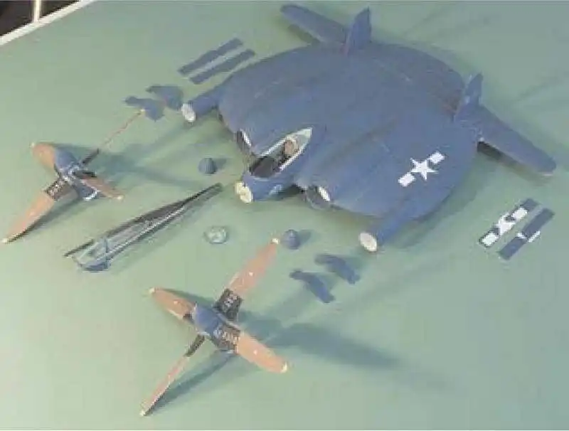 

1:32 3D Fighter Paper Model US XF5U-1 Flying Pizza Fighter Model Manual DIY Collection Three-dimensional Aircraft Model Toys