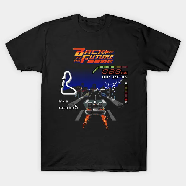 black 18 Официальный Back To The Future постер фильма футболка delorean Новые футболки Забавные футболки новые Забавные футболки унисекс Топы - Цвет: black 18
