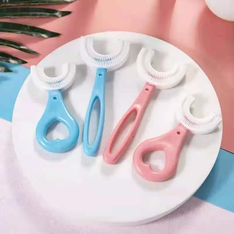 

U-shaped Toothbrush Manual Baby Child 2-6-12 Years Oral Soft Bristles Oral Cleaning Brush Bathroom
