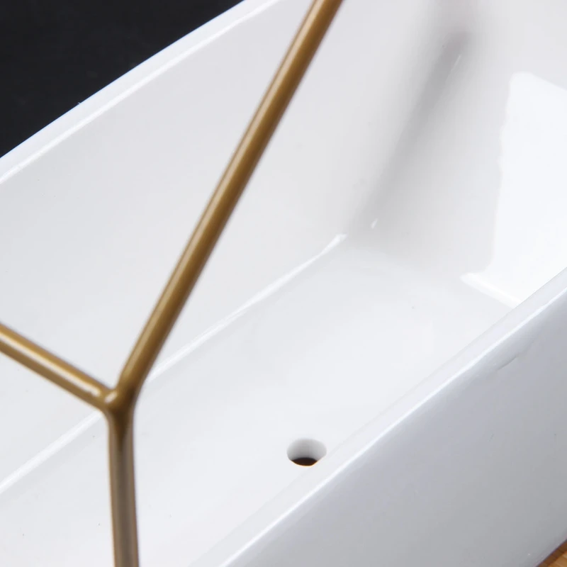 

Minimalist Octagonal Geometric Wall Hanging Table Succulents Ceramic Flower Pot Bamboo Tray Iron Frame Set Crafts Gifts