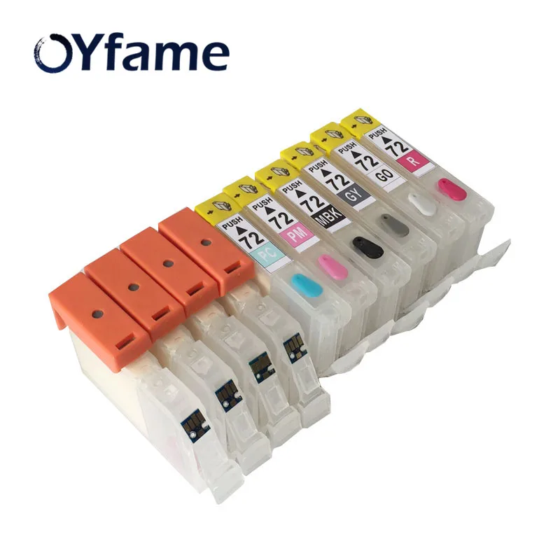 OYfame 10 цветов для Canon PGI 72 многоразовый картридж принтера Pro10 с чипами|cartridge for