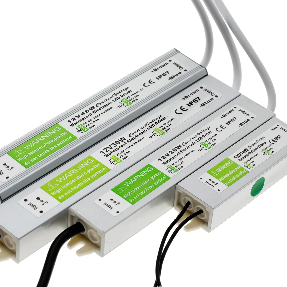 Светодиодный драйвер DC12V DC24V IP67 Водонепроницаемый трансформаторы для наружного освещения источник питания 10 Вт 20 Вт 30 Вт 45 Вт 60 Вт 100 Вт 150 Вт 200 Вт
