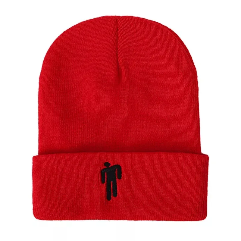 Красный Зимняя однотонная вязаная шапка Billie Eilish Beanie, Повседневная Хип-хоп шляпы для мальчиков и девочек, шапка 19 цветная ткань, аксессуары, теплые шапки - Цвет: Красный