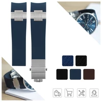 22 20mm black brown blue waterproof silicone rubber wrist watch band strap belt for nardin marine diver sports watch accessories