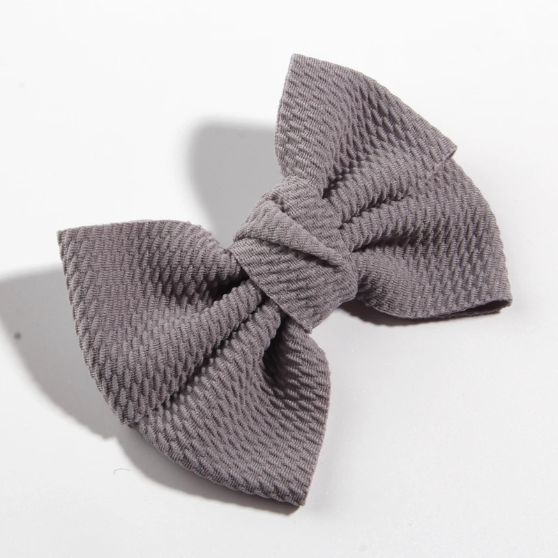 Gray 10 шт., 11 см, 4,3 дюймов, Большая распродажа, Seersucker, вафельные банты для волос, аксессуары для волос, бант, Бутик для детей, одежда для головы для девочек - Цвет: Gray