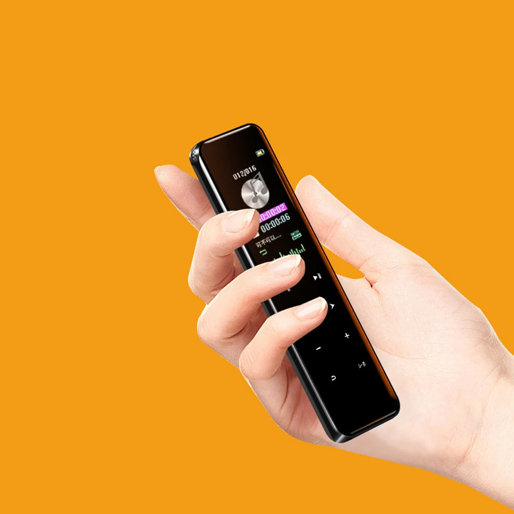

Портативный MP3 плеер цифровой дисплей диктофон для интервью сенсорный экран 1536 кбит/с USB Перезаряжаемый 8 16 Гб мини цинковый сплав
