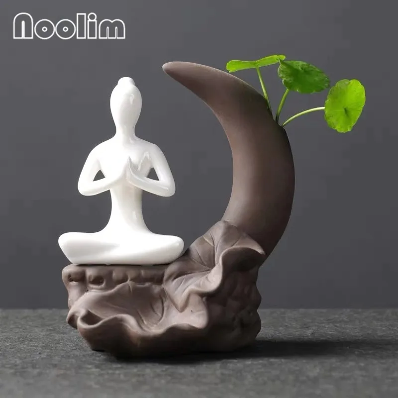 Креативный белый фарфоровый горшок для йоги цветочный лотос пруд ручная работа