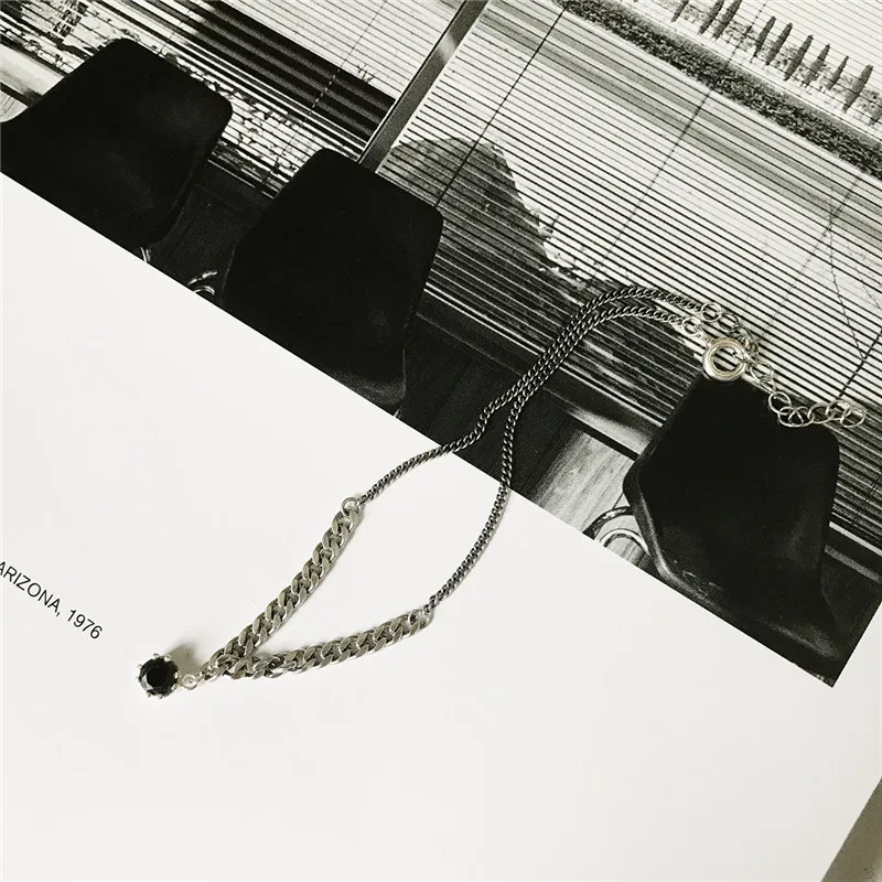 

POFUNUO 925 Sterling Silver Women Vintage Anklets Original Personality Design AAA Zircon Anklets Handmade Weaving Ankle Bracelet