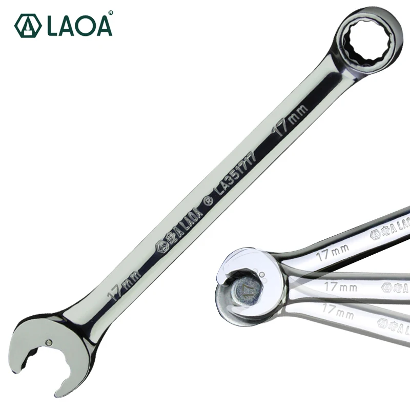 

LAOA Double End Anti-slip Labor-saved Ratchet Wrench Self-Lock Wrench Bicycle Repair Tool Combination Dual-use Open End Plum