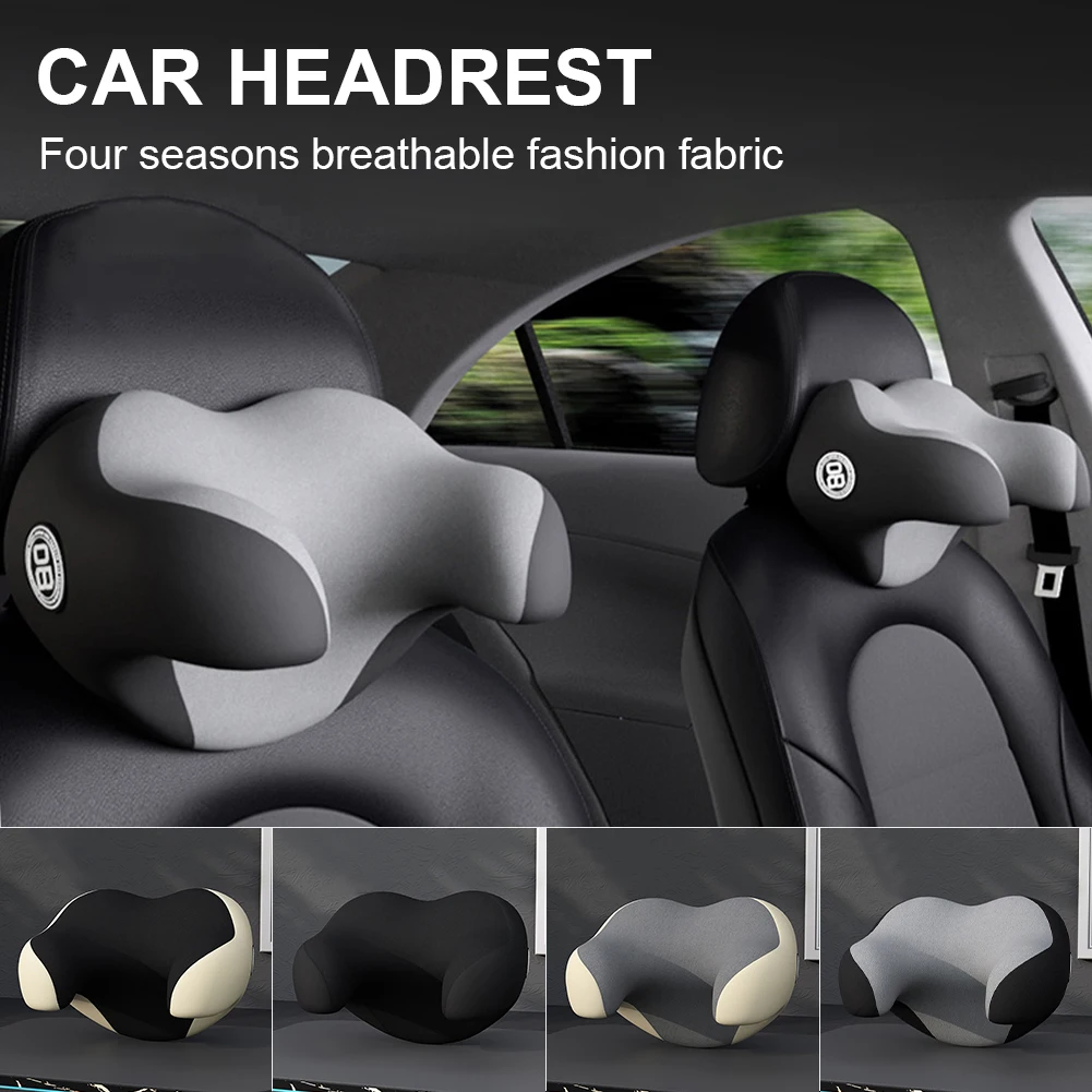 

Car Headrest Pillow Memory Foam Interior Auto Pillows Head Neck Protector Soft Cushion Pillow for Man Kids Travel Rest Accessory