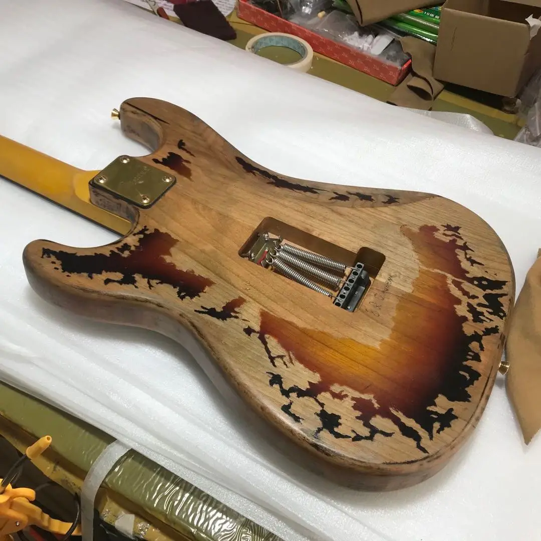 

Super Relic Guitar 100% Man Made SRV Gold Hardwares Free Shipping