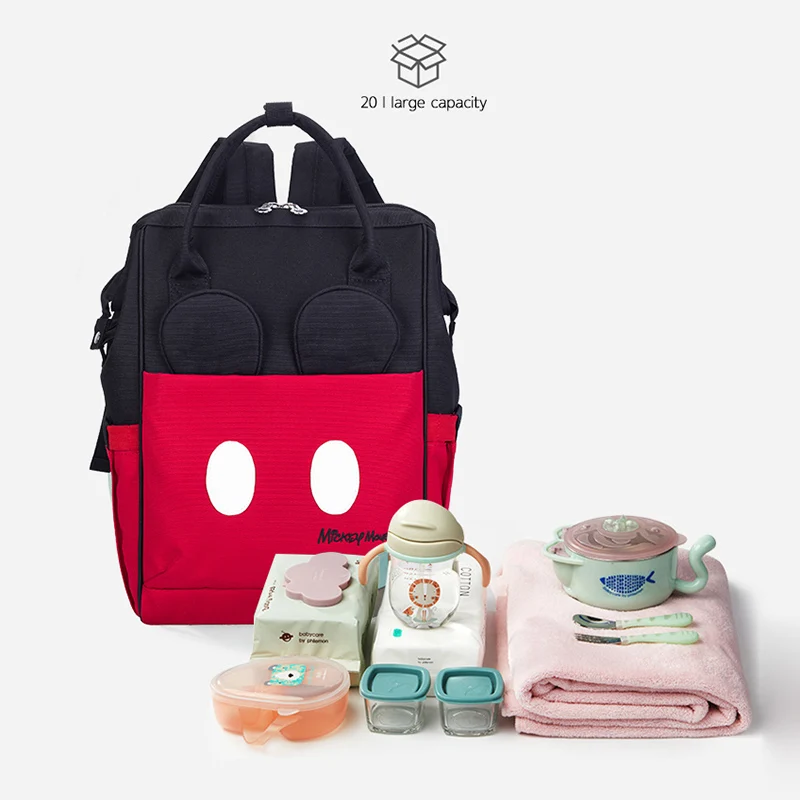 

Minnie Pink Series Maternity Diaper Bag USB Heating Baby Care Bag Mummy Large Capacity Nappy Backpack For Moms Waterproof