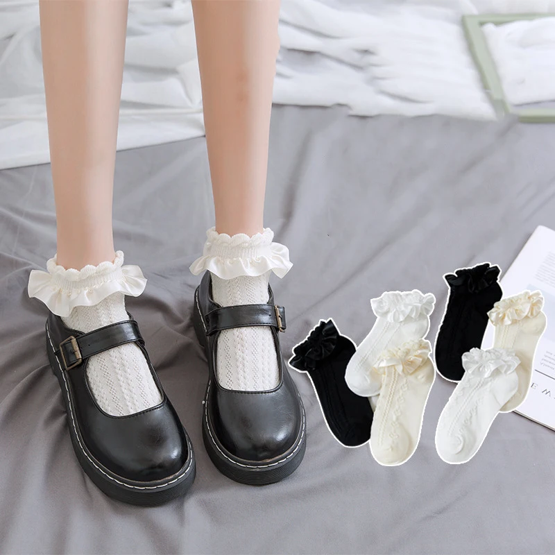 

Носки женские Короткие хлопковые в стиле «лолита», 1 пара