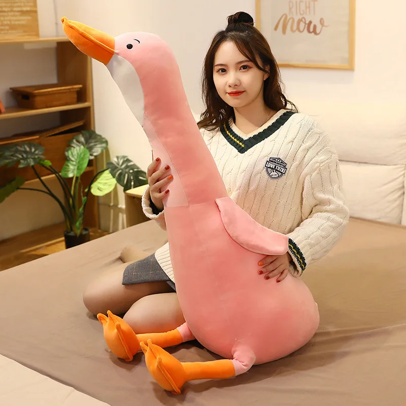 

160cm big Plush Goose Toys Big Animal Toys Pillow Stuffed Toys Animal Baby Dolls Plush Infant Doll Soft Pillow Nordic Home Decor