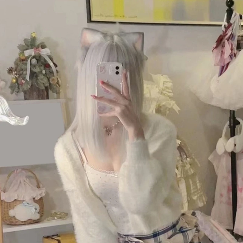 

68UA Плюшевые Пушистые кошачьи ушки, искусственные обручи для волос, аксессуары для косплея, вечеринки, праздника вечерние вечеринки