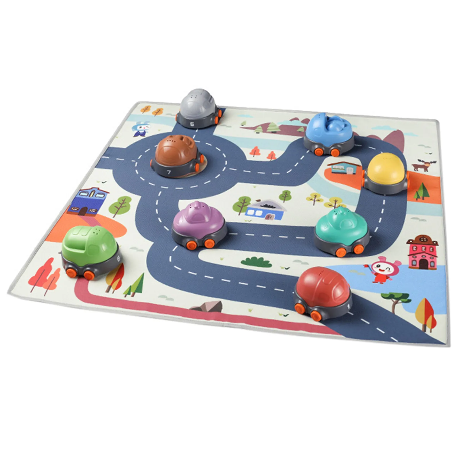 

Children Stacking Cups Toy Set Car Toy With Game Mat For Toddlers 8-pcs/set Cartoon Stacking Competition Baby For 1 2 3 Years