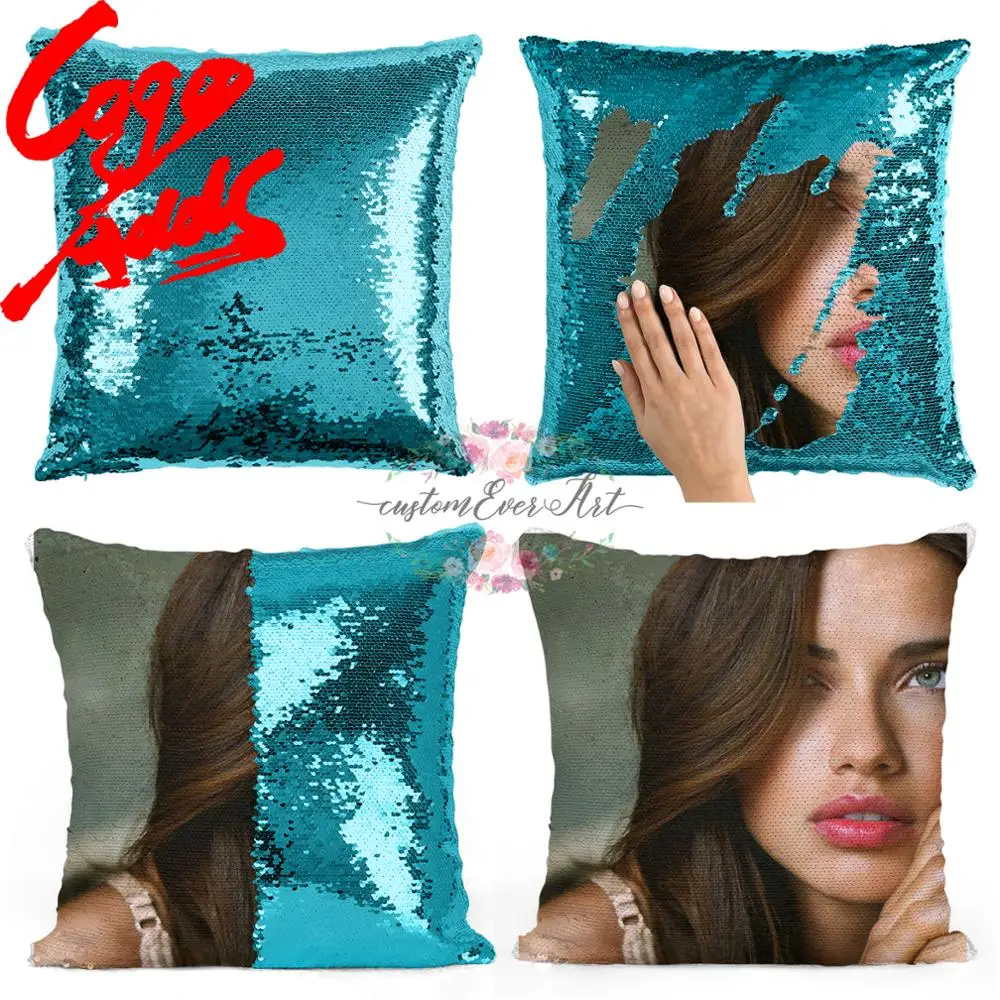 Подушка с блестками Адриана Лима | Наволочка Двухцветная подушка Подарок для нее