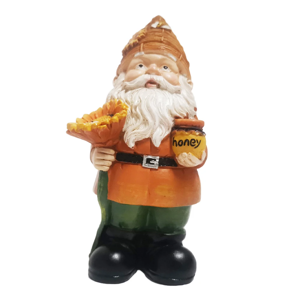 

Bee Day Cute Gnome With Sunflower Resin Garden Statue Spring Gnomes Holiday Home Garden Decoration Gnome Handmade LBE