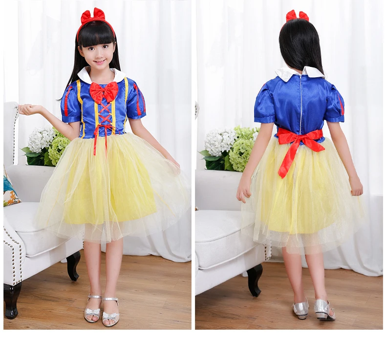 

3PCS New Summer Princess Dresses Kids Halloween Party Christmas Cosplay Costume Children Girl Clothing Girls Snow White Dresses