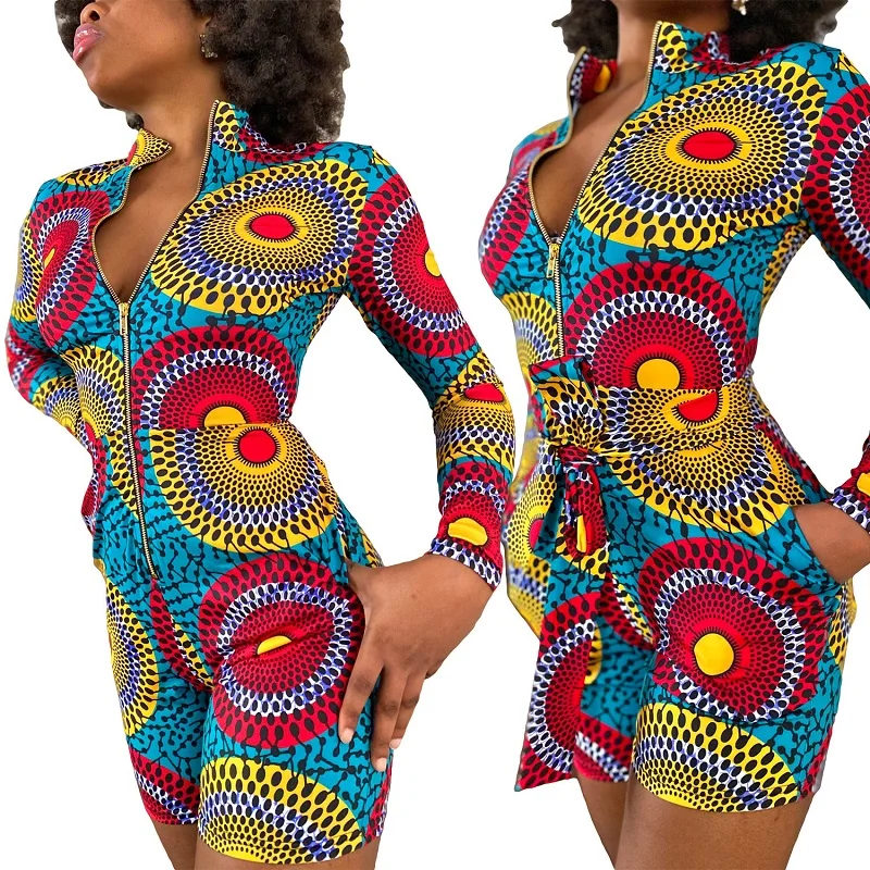 Женская африканская одежда Дашики РЕТРО ПРИНТ Анкары уличная винтажные платья