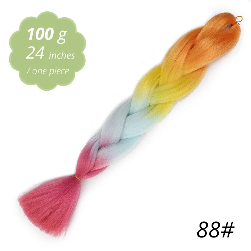 88 AISI BEAUTY Crochet Braids Synthetic Hair Jumbo Braiding Hair 100g/Pack Pink Grey Twists Braids Hair Extensions - Цвет: 88